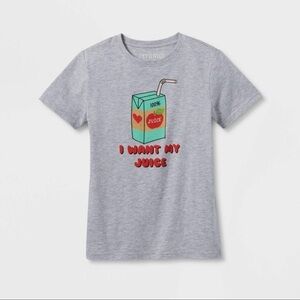 Hybrid kids consumables juice box graphic tshirt size large gray